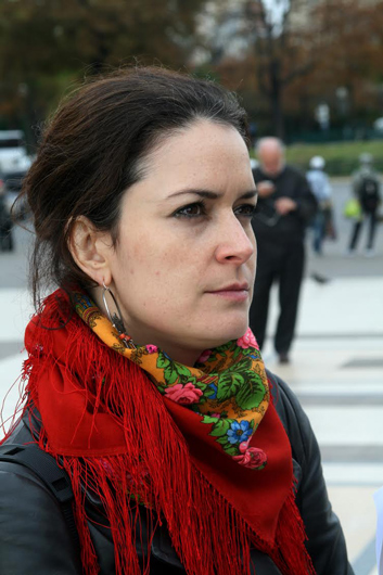Эльза Видаль в Париже, на встрече по поводу четвертой годовщины смерти журналиста Анны Политковской. 2010