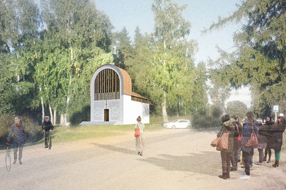 Проект храма в с.Анисимово, который понравился приходу, но был отклонен по ряду причин епархиальной комиссией