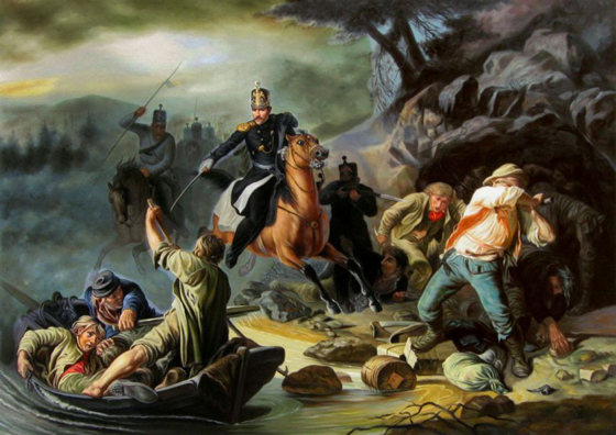 Василий Худяков. Стычка с финляндскими контрабандистами. 1853