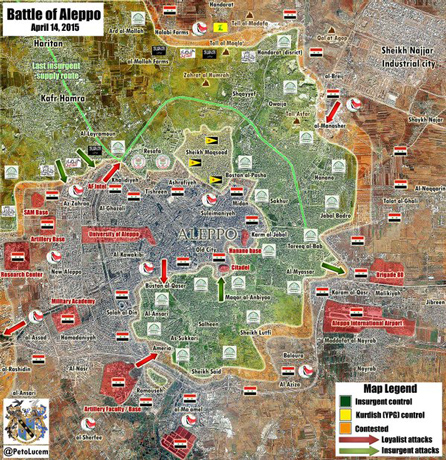 Одна из карт к битве за Алеппо