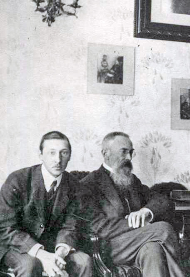 Игорь Стравинский и Николай Римский-Корсаков, 1908