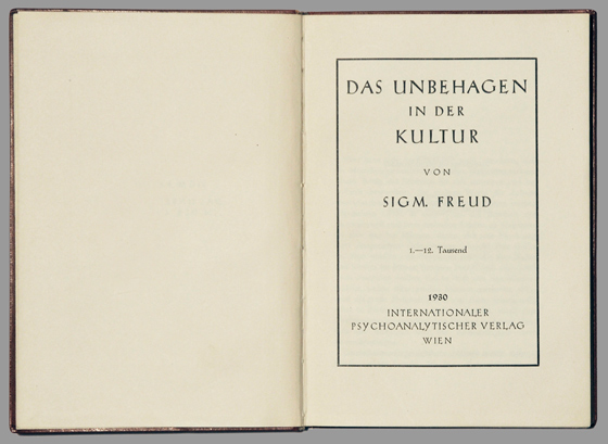Обложка первого издания «Недовольства культурой» Фрейда. 1930