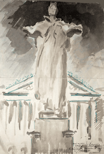 Эскиз памятника Пушкину. И. Каракис 