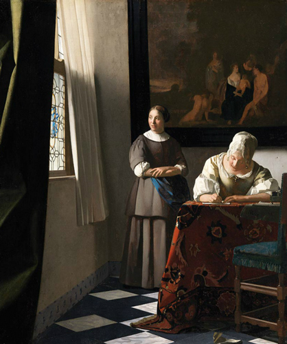 Йоханнес Вермеер. Дама, пишущая письмо, и ее служанка, ок. 1670