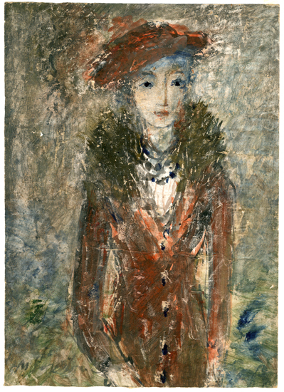 Дама в красной шляпе. 1931—1932