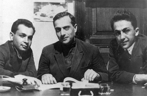 Слева направо — Геворг Кочар, Каро Алабян, Самвел Сафарян. 1930-е