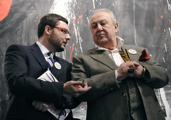 Василий Церетели и Зураб Церетели во время открытия выставки «Хуан Миро. Образы» в ММСИ, 2013