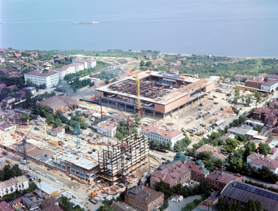 Панорама строительства Ленинского мемориала в Ульяновске (1968)