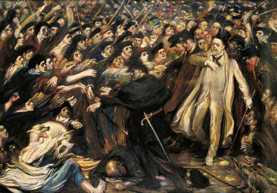 Анри де Гро. Глумление над Золя. Холст, масло. 1898