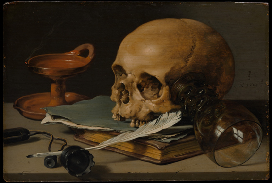 Натюрморт с черепом и пером. Питер Клас. 1628