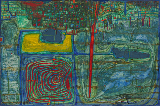 Фриденсрайх Хундертвассер (<em>Friedensreich</em><em> </em><em>Hundertwasser</em> (1928–2000)). 313. Солнце для тех, кто плачет о земле. 1957–1959. Альбертина — коллекция Эссль