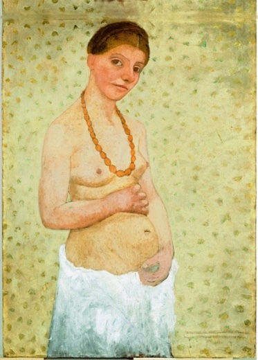 Паула Модерзон-Беккер. Автопортрет на шестую годовщину свадьбы. 1906. Картон, темпера