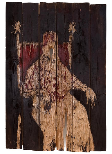 Нестор Энгельке. Деревянный портрет папы Иннокентия X. 2019