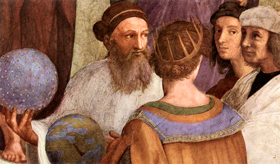 Рафаэль. Афинская школа. 1509–1511. Фреска (фрагмент; справа — автопортрет Рафаэля в образе Апеллеса)