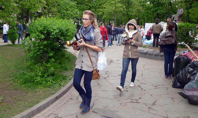 В лагере «ОккупайАбай» на Чистопрудном бульваре