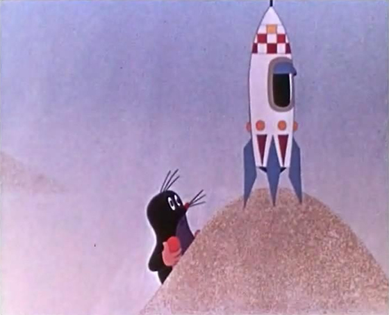 Кадр из мультфильма «Крот и ракета»