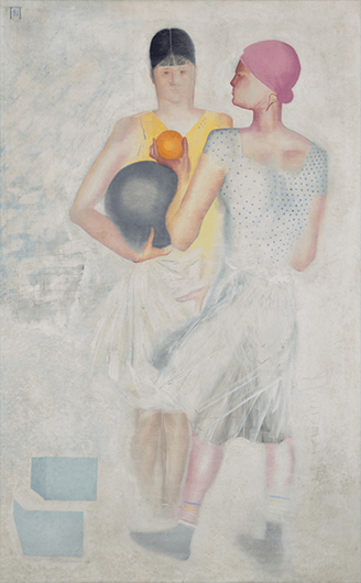 Юрий Пименов. Две девушки с мячом. 1929. Холст, масло