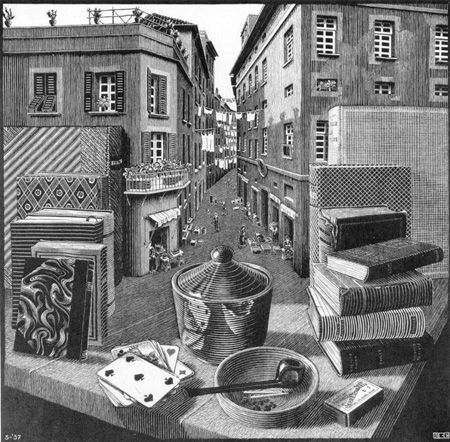 Натюрморт и улица, 1937 
