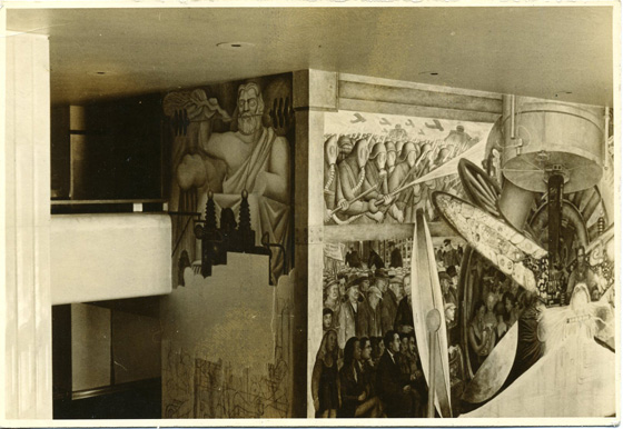 Фрагмент росписи Диего Риверы «Человек на перепутье», 1933