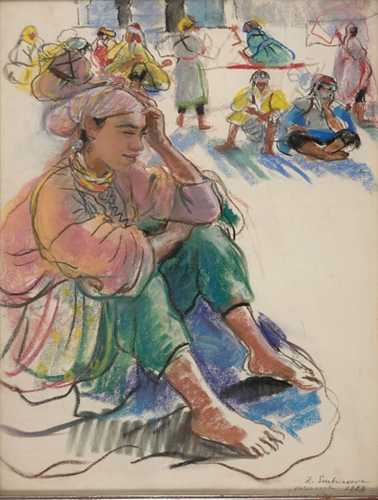 Зинаида Серебрякова. Марокканка, сидящая на площади в Марракеше. 1928