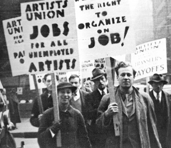 Забастовка Профсоюза художников США, Нью-Йорк, 29 ноября 1936