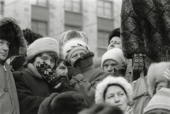 Митинг на Манежной зимой 1990-1991 гг.