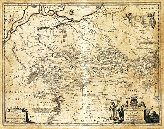 Генеральная карта Украины по описаниям де Боплана, 1648