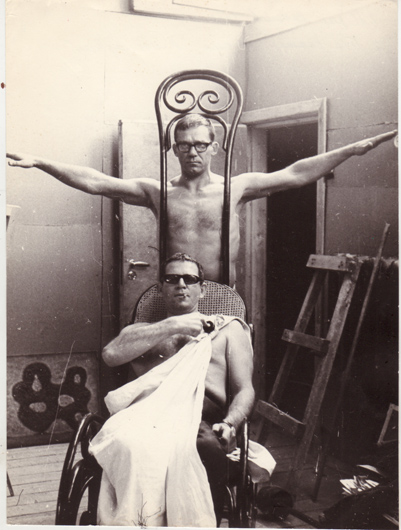 Ю. Соболев и Ю. Соостер в мастерской Соостера. 1964 г.