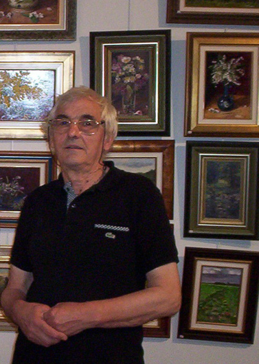 Сергей Ходорович на выставке своих картин в «Центре Шостаковича», 2009 г.