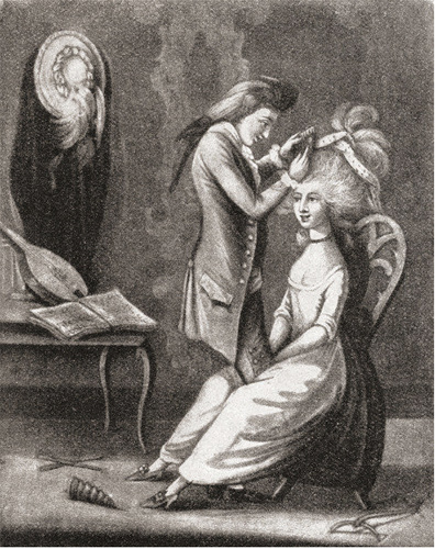 Парикмахер в женском пансионе, 1786 / Illustrierte Sittengeschichte vom Mittelalter bis zur Gegenwart by Eduard Fuchs, 1909