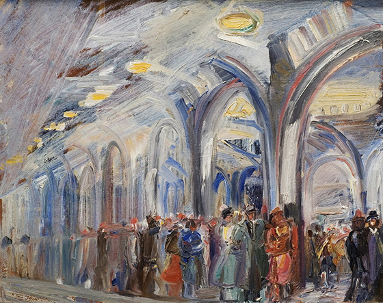 Александр Лабас. В метро. 1940-е