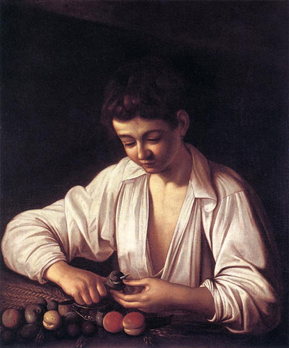 Микеланджело Меризи да Караваджо «Мальчик, чистящий фрукт»